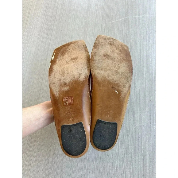 Amanda Gregory Leather Mesh Back Zipper Ankle Flat Sandal Hand Cobbled 8 - Picture 9 of 9